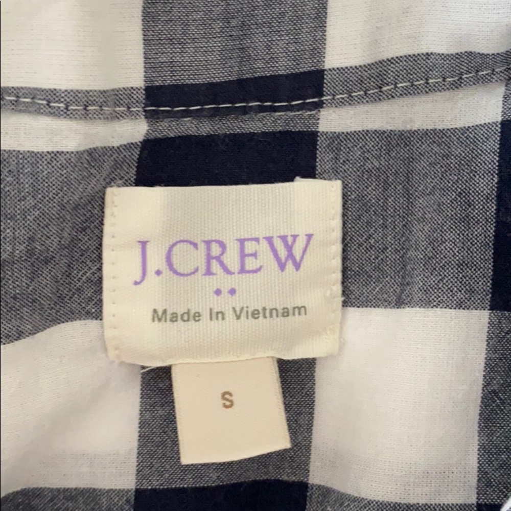 J.Crew Short Sleeve Popover in Navy Bufffalo Check - Picture 2 of 3